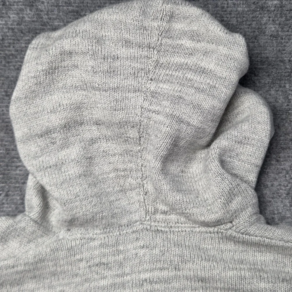 Banana Republic Mens Gray Cotton Knit Henley Hoodie Sweater Size M Pocketed